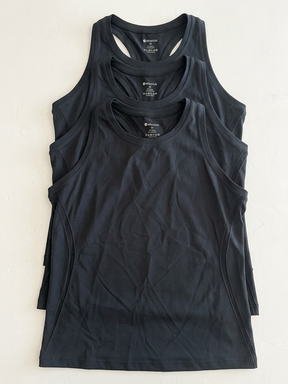 Three Black Racerback Active Tank Tops Sz M